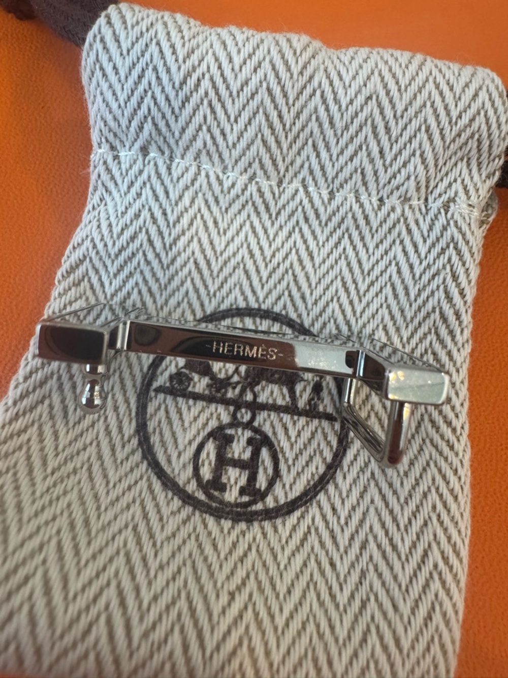 Hermes Focus Mini H 13Belt epsom etoupe white blanc Silver Hardware Reversible - Picture 7 of 11